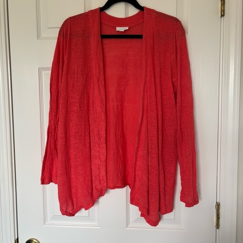 J. Jill 100% Linen Pink Peach Cardigan Size Small